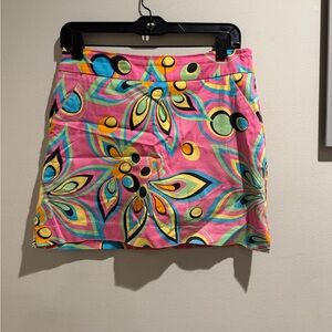 Loudmouth‎ Golf Vibrant Floral Geometric Print Women's Skirt Skort Sz 4 Resort
